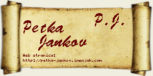 Petka Jankov vizit kartica